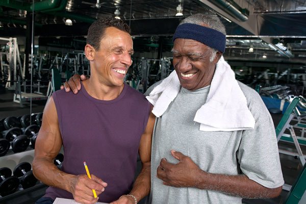 two older gentlemen in the gym