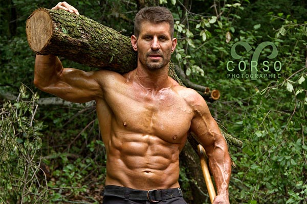 chad shaw carrying a log