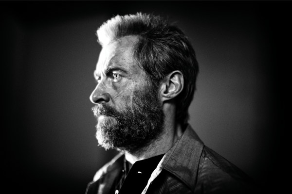 black and white image of hugh jackman