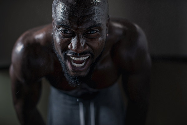 facial expression during intense workout