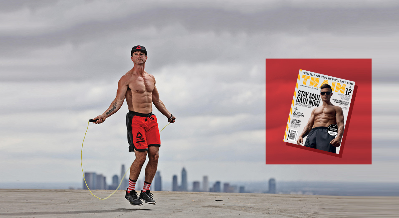 man skipping on top of a building next to train mag issue 48