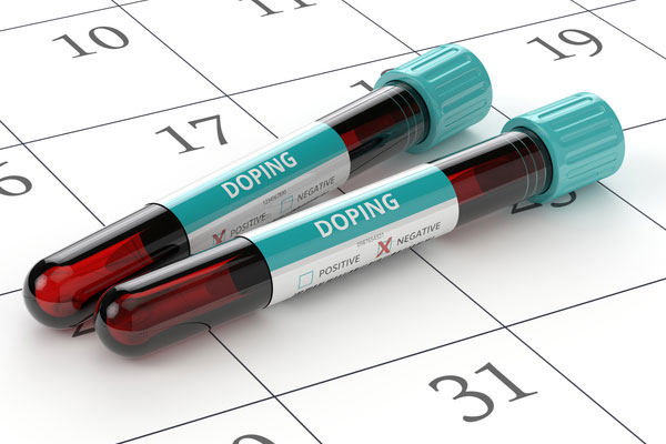 doping test tube on a calendar