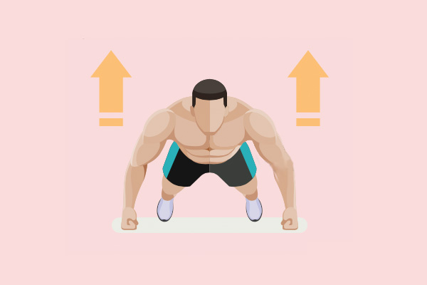 animated man performing a push up
