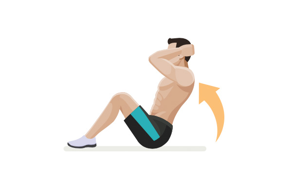 animated man performing sit up