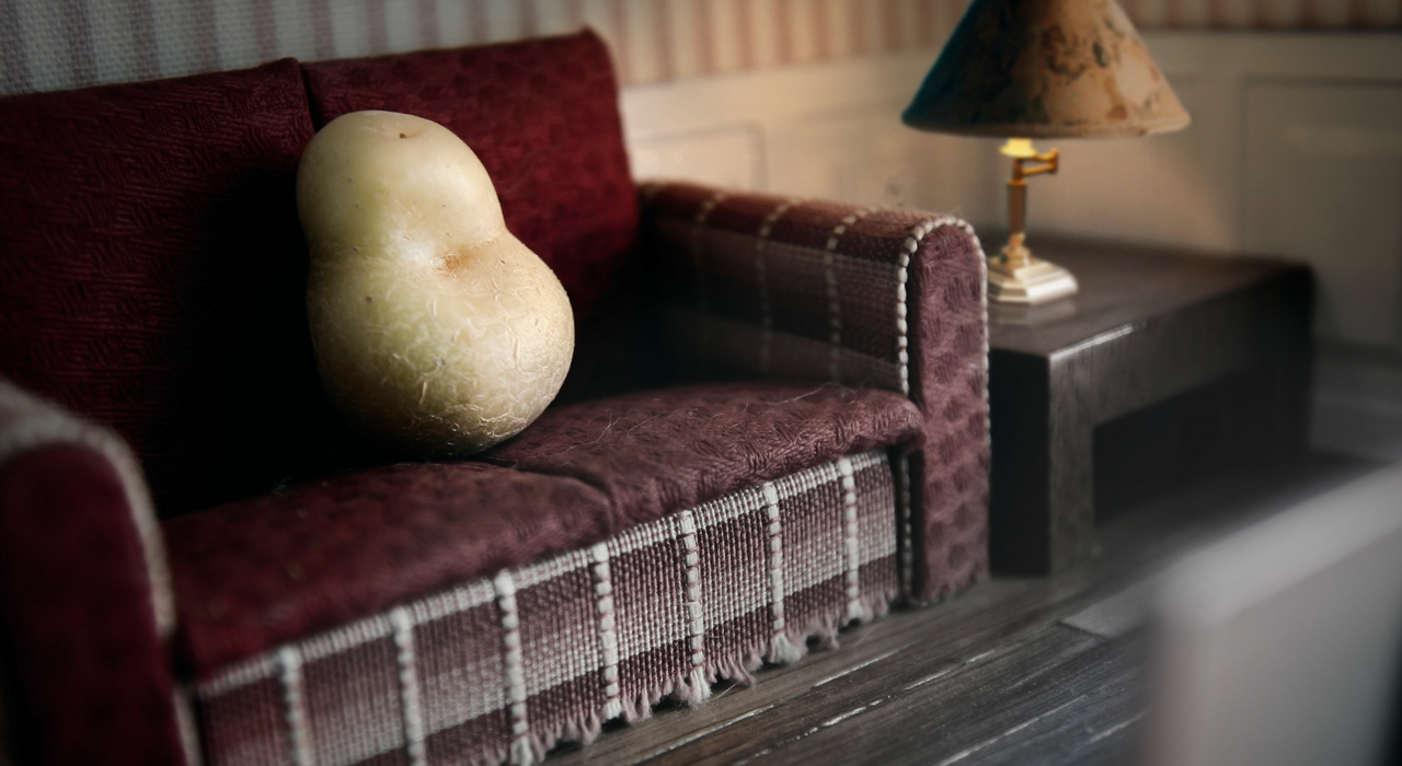 potato sat on a couch
