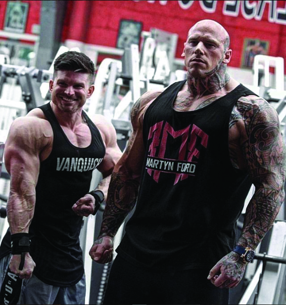 martyn ford stoof next to a bodybuilder
