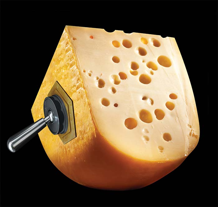 cheese with a switch on the side