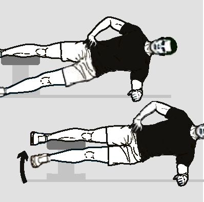 graphic of a man performing side adduction
