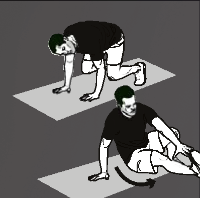 graphic of a man performing tiger sit outs