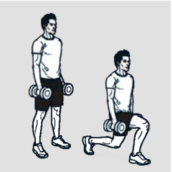 lunge with dumbbells