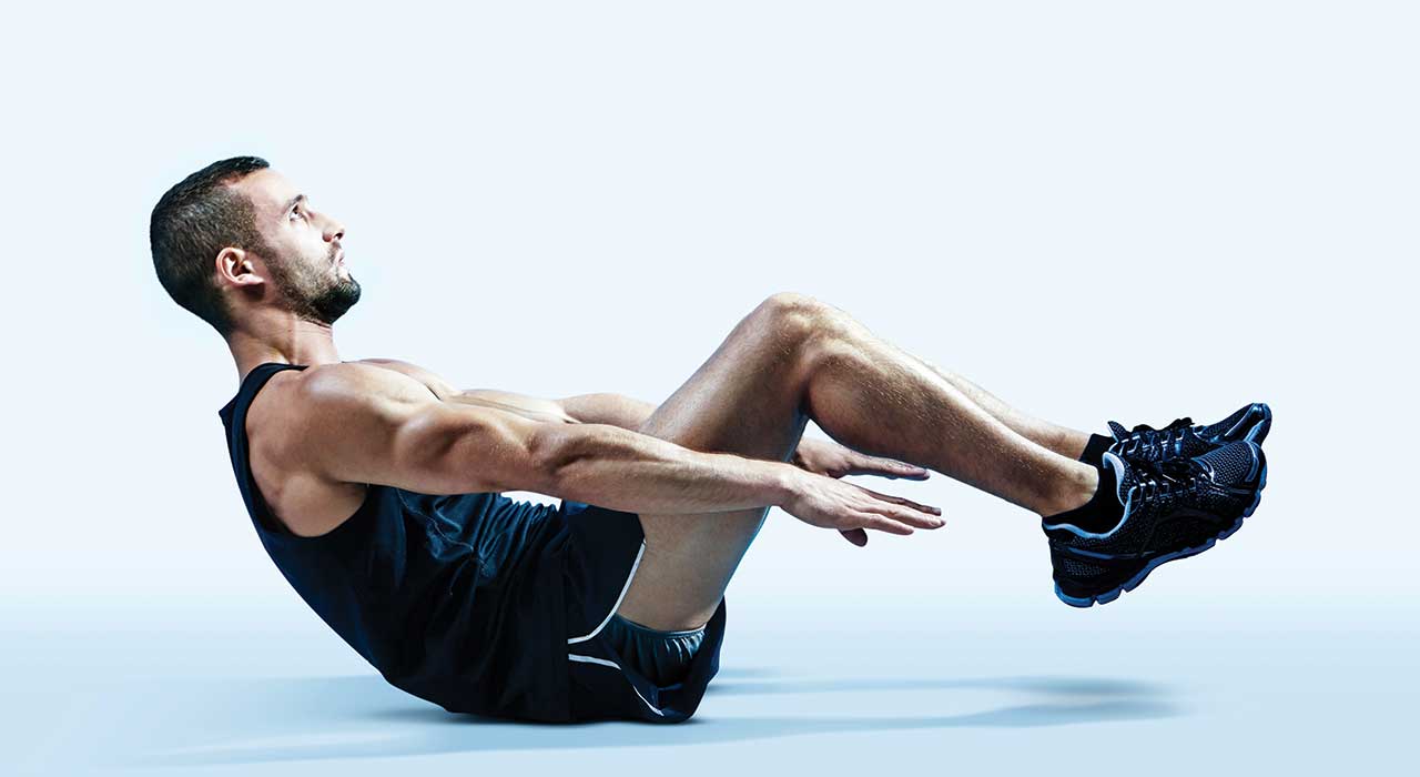 man performing ab exercises