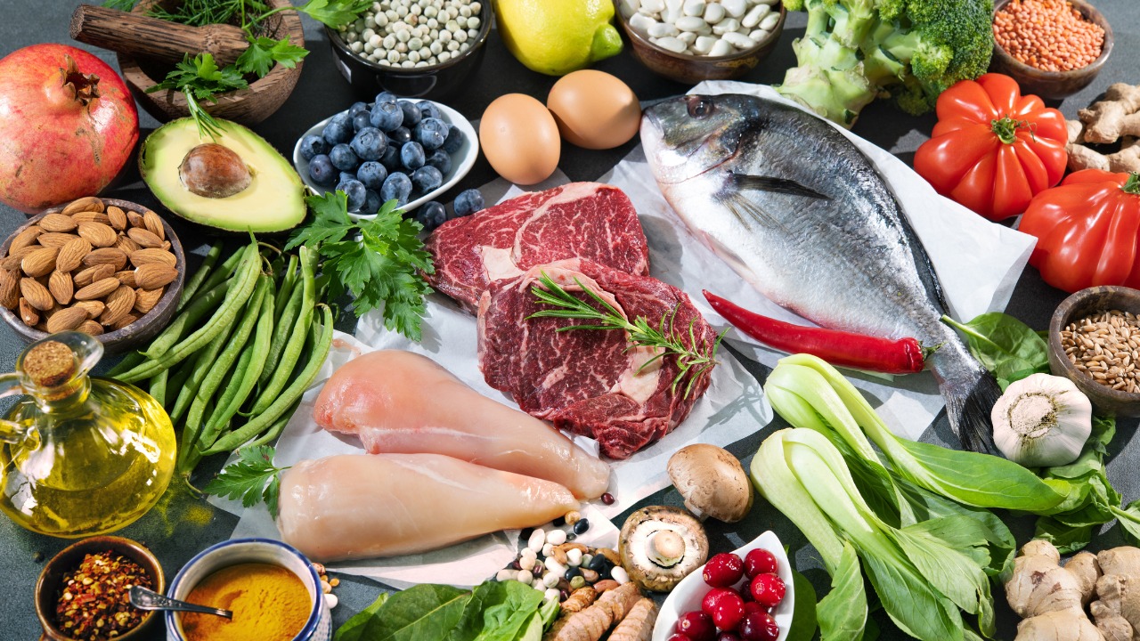 selection of paleo foods